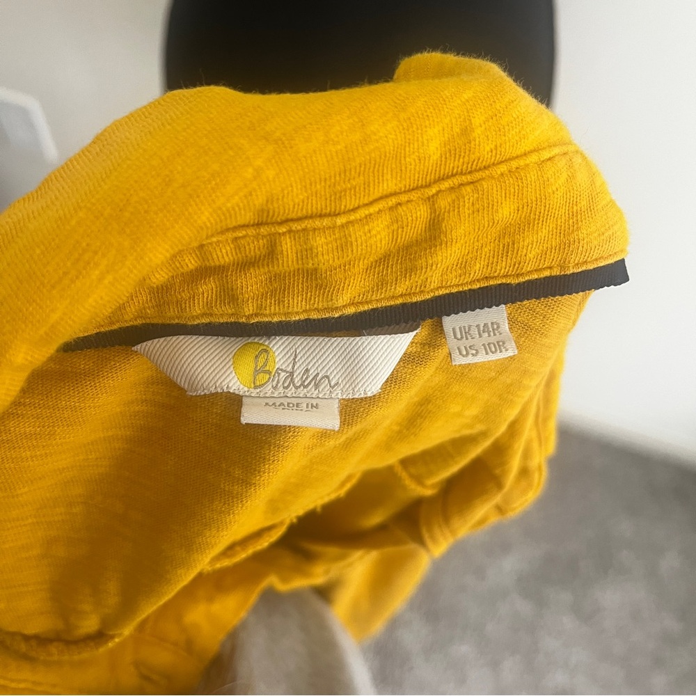 Boden Tori Midi Dress Yellow Collared Sz 10 - Picture 8 of 8
